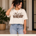 Made to Worship Ivory Boxy on woman model